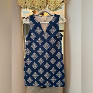 Cynthia Rowley Blue and White Patterned Dress